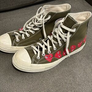 Converse x Commes Des Garcons (CDG) Olive High-Top Size 10 M / 12 W